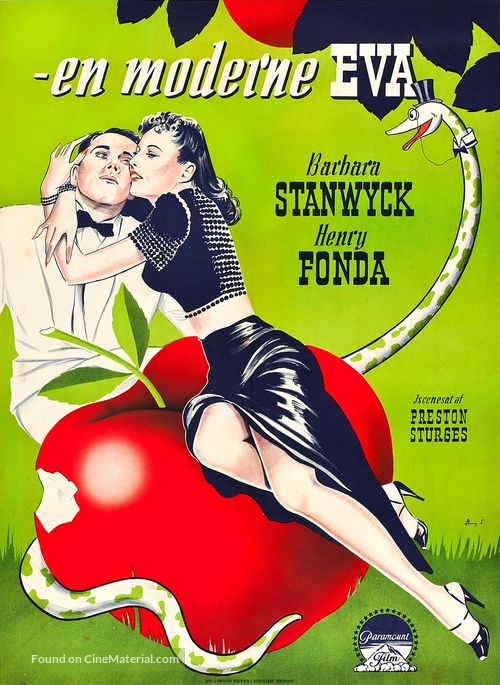 The Lady Eve - Danish Movie Poster