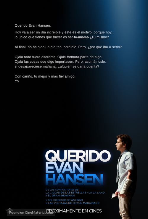 Dear Evan Hansen - Spanish Movie Poster