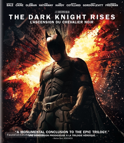 The Dark Knight Rises - Canadian Blu-Ray movie cover