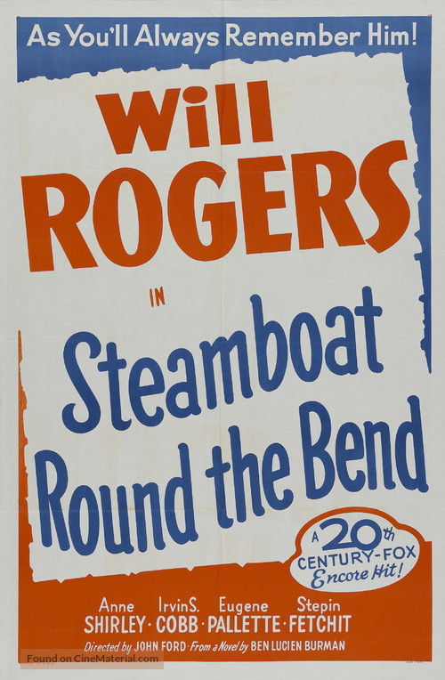 Steamboat Round the Bend - Re-release movie poster