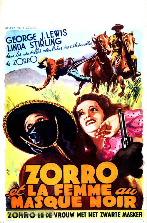 Zorro&#039;s Black Whip - Belgian Movie Poster