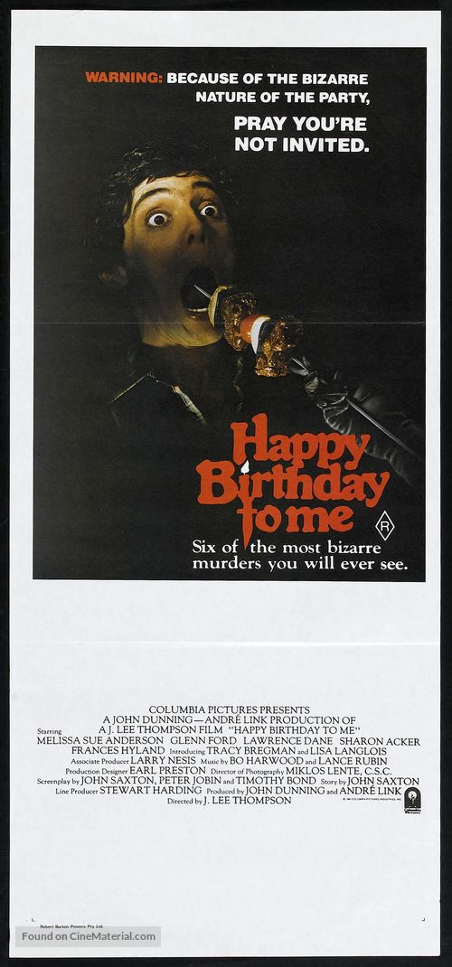 Happy Birthday to Me - Australian Movie Poster