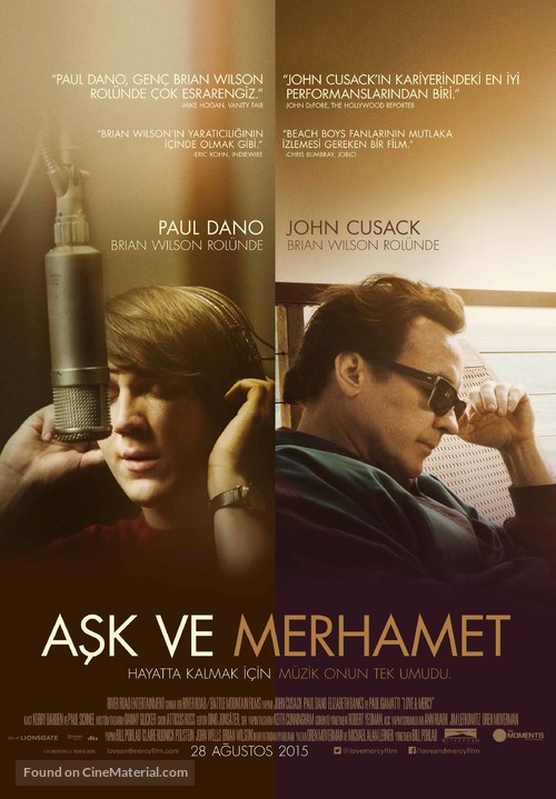 Love &amp; Mercy - Turkish Movie Poster