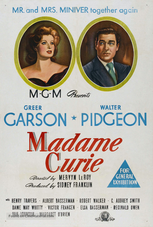 Madame Curie - Australian Movie Poster