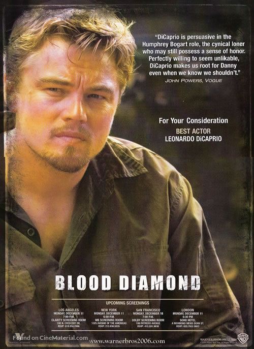 Blood Diamond - For your consideration movie poster