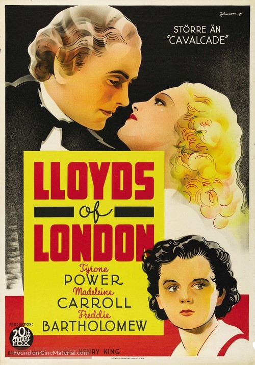 Lloyd&#039;s of London - Swedish Movie Poster