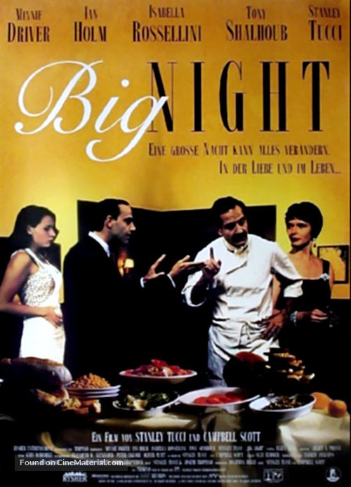 Big Night - German Movie Poster