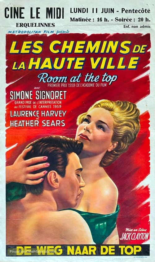 Room at the Top - Belgian Movie Poster