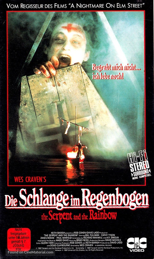 The Serpent and the Rainbow - German VHS movie cover