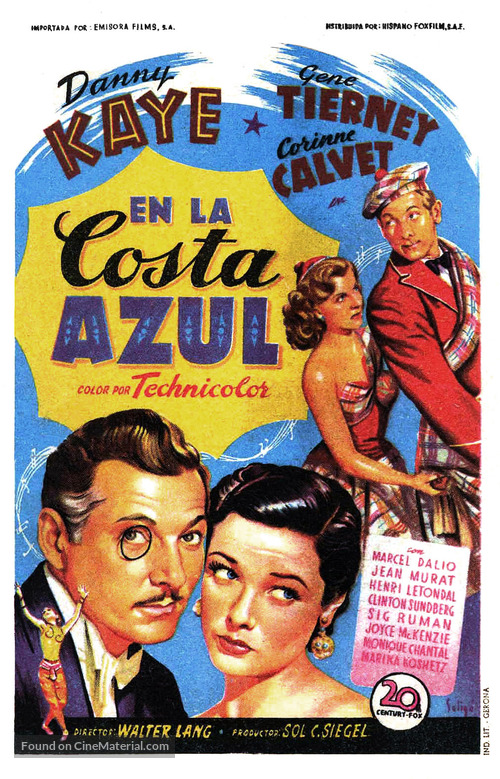 On the Riviera - Spanish Movie Poster
