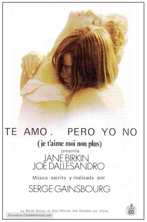 Je t&#039;aime moi non plus - Spanish Movie Poster