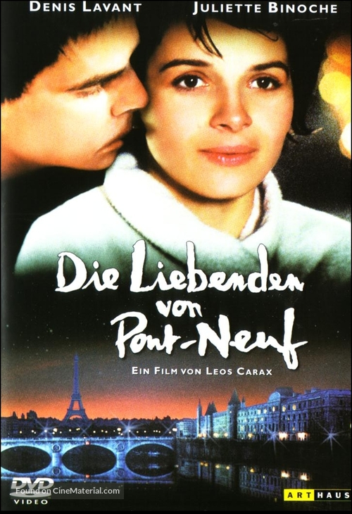 Les amants du Pont-Neuf - German DVD movie cover