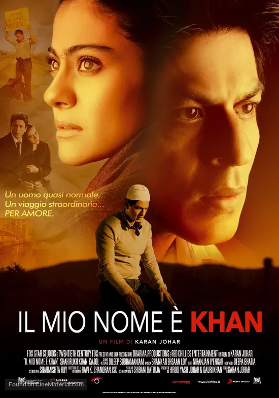 My Name Is Khan 2010 Italian Movie Poster