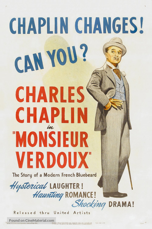 Monsieur Verdoux - Theatrical movie poster