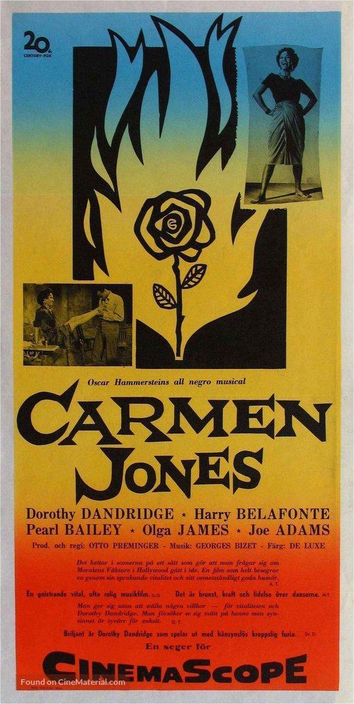 Carmen Jones - Swedish Movie Poster