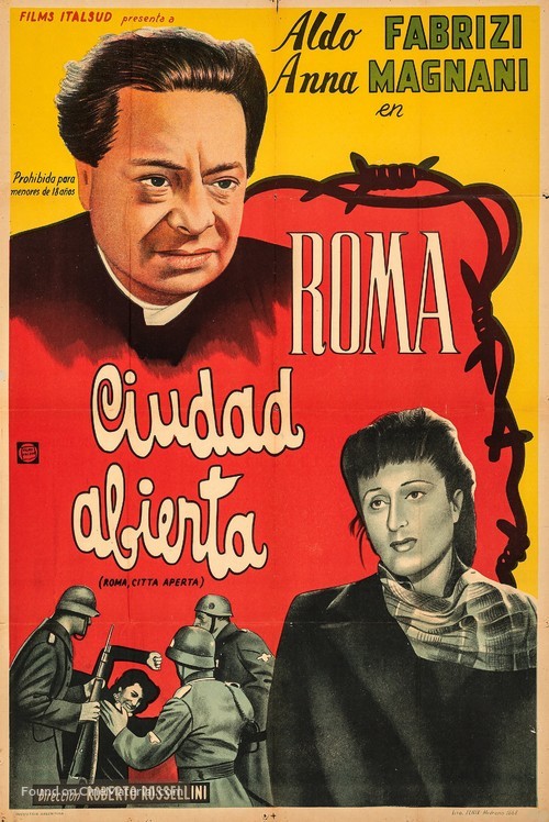 Roma, citt&agrave; aperta - Argentinian Movie Poster