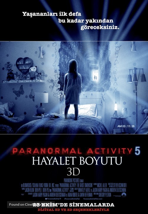 Paranormal Activity: The Ghost Dimension - Turkish Movie Poster