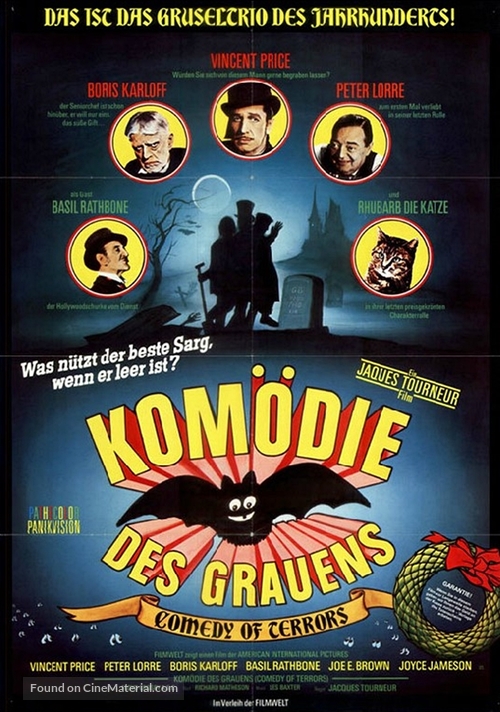 The Comedy of Terrors - German Movie Poster