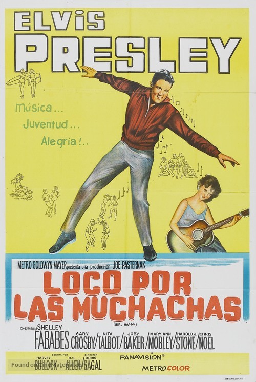 Girl Happy (1965) Argentinian movie poster