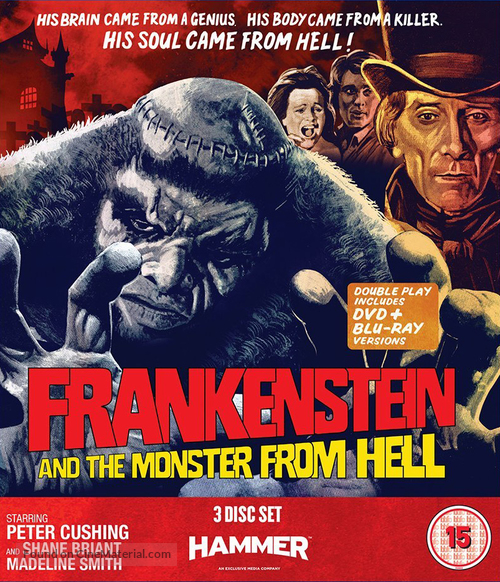 Frankenstein and the Monster from Hell - British Blu-Ray movie cover