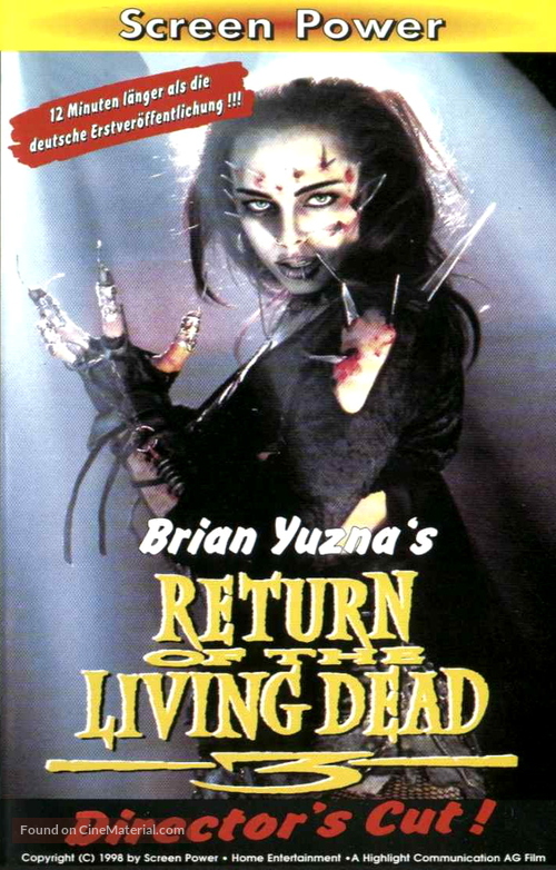 Return of the Living Dead III - German VHS movie cover