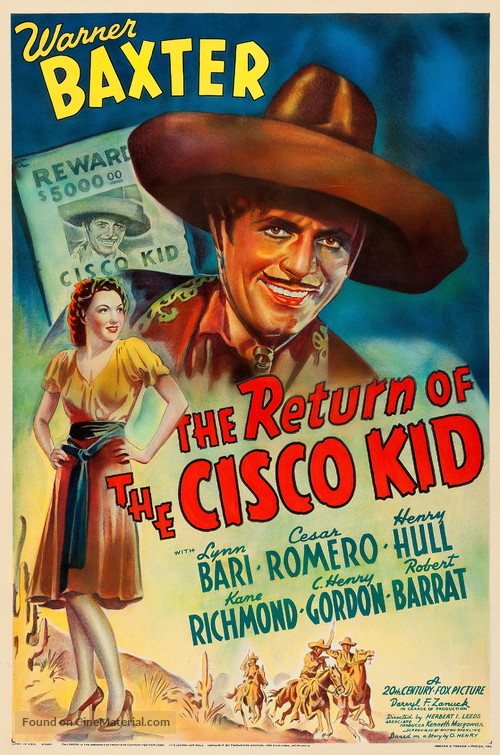 Return of the Cisco Kid - Movie Poster
