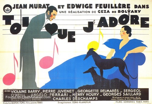 Toi que j&#039;adore - French Movie Poster
