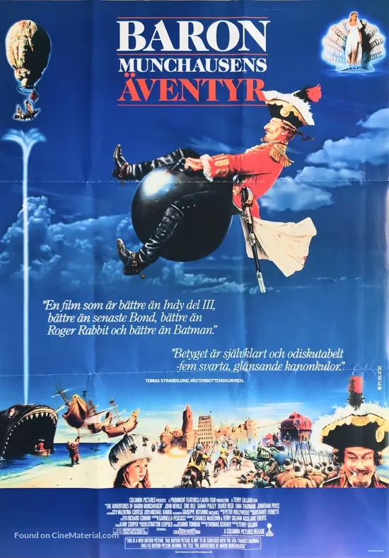The Adventures of Baron Munchausen (1988) Swedish movie poster