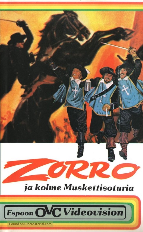 Zorro e i tre moschiettieri - Finnish VHS movie cover