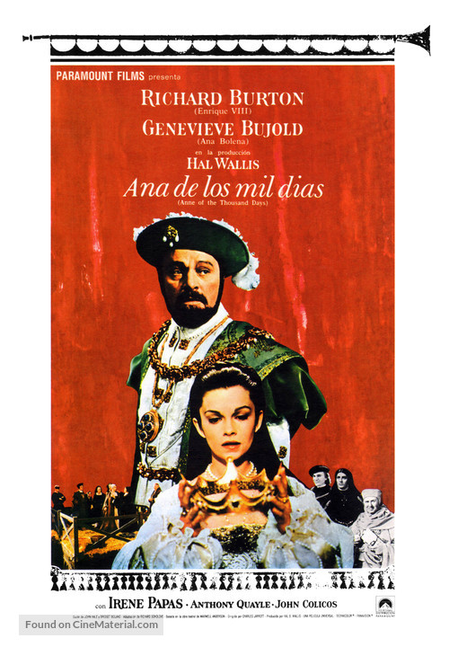 Anne of the Thousand Days - Spanish Movie Poster