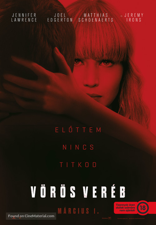 Red Sparrow - Hungarian Movie Poster