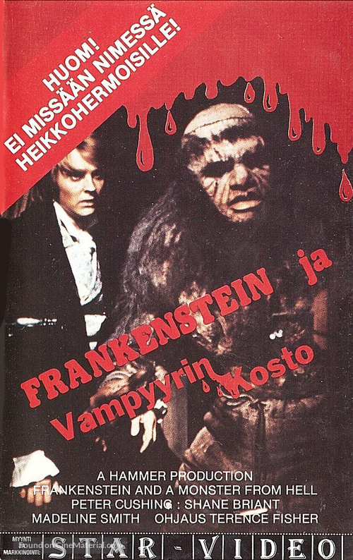 Frankenstein and the Monster from Hell - Finnish VHS movie cover