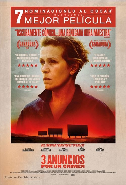 Three Billboards Outside Ebbing, Missouri - Mexican Movie Poster