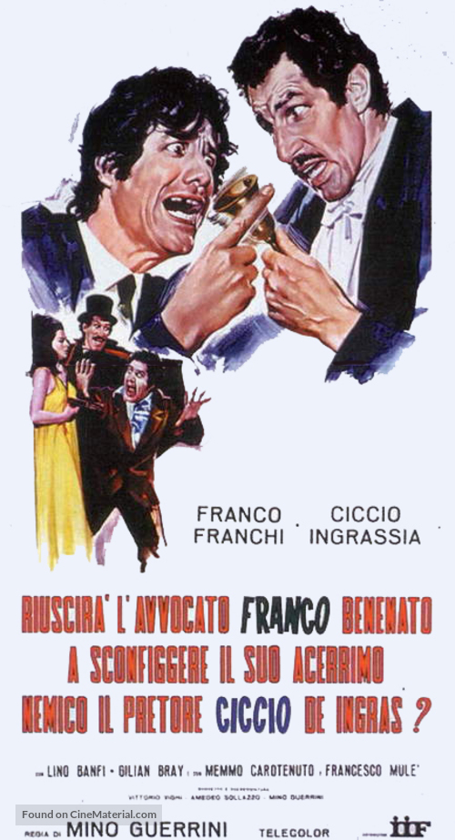 Riuscir&agrave; l&#039;avvocato Franco Benenato a sconfiggere il suo acerrimo nemico il pretore Ciccio De Ingras - Italian Movie Poster