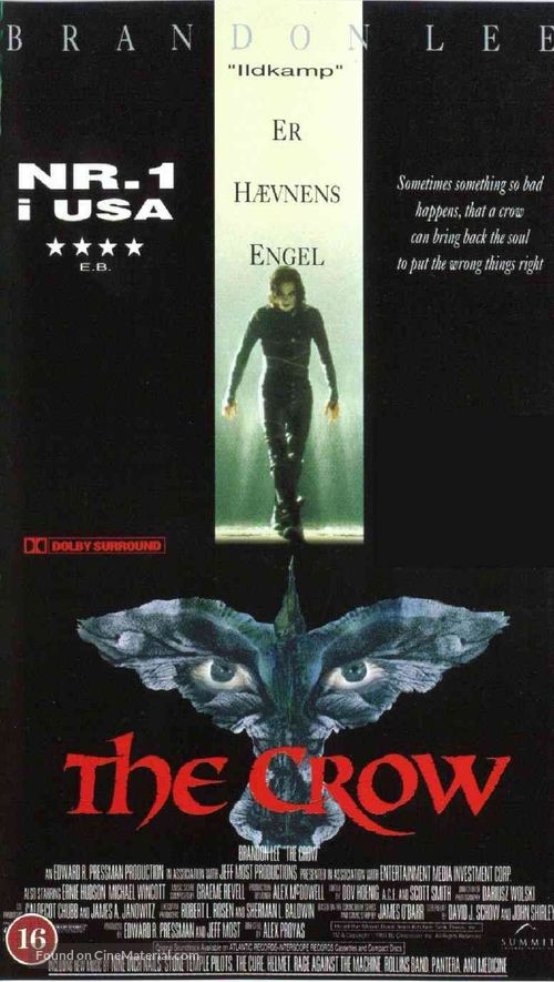 The Crow - Danish VHS movie cover