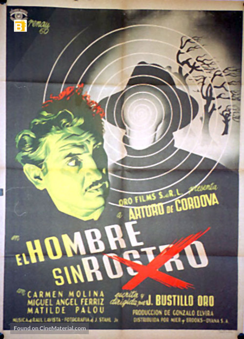 El hombre sin rostro - Mexican Movie Poster
