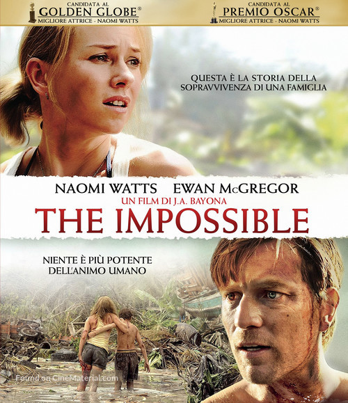 Lo imposible - Italian Blu-Ray movie cover