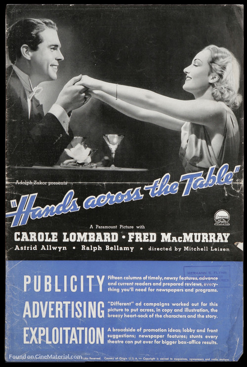 Hands Across the Table - Theatrical movie poster