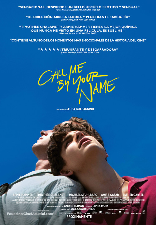 Call Me by Your Name - Spanish Movie Poster
