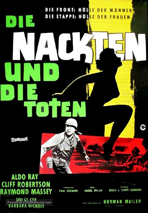 The Naked and the Dead - German Re-release movie poster
