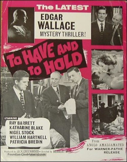 To Have and to Hold - British Movie Poster