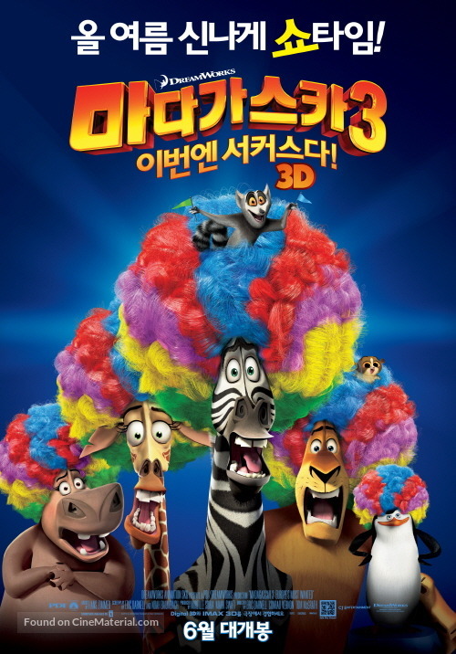 Madagascar 3: Europe&#039;s Most Wanted - South Korean Movie Poster