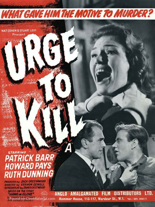 Urge to Kill - British Movie Poster