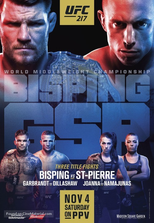 UFC 217: Bisping vs. St-Pierre - Movie Poster