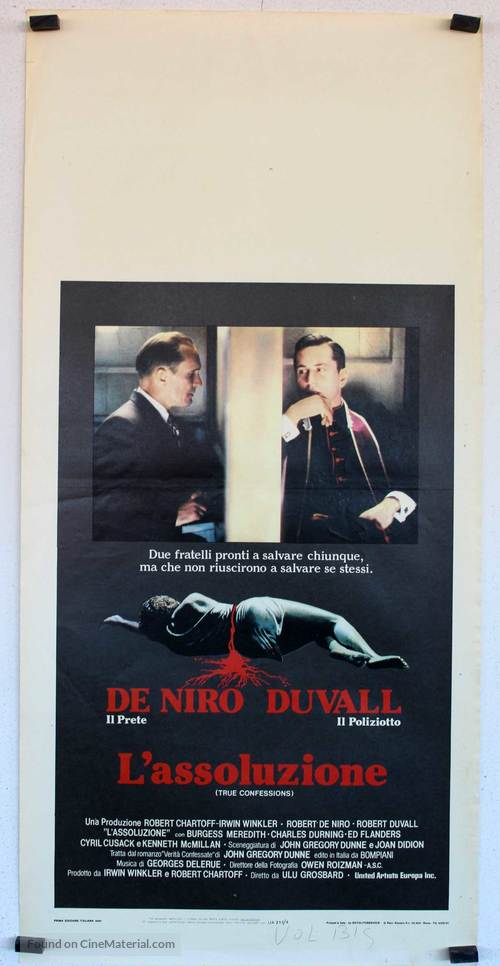 True Confessions - Italian Movie Poster