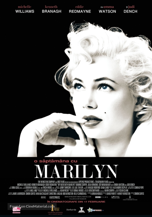 My Week with Marilyn - Romanian Movie Poster