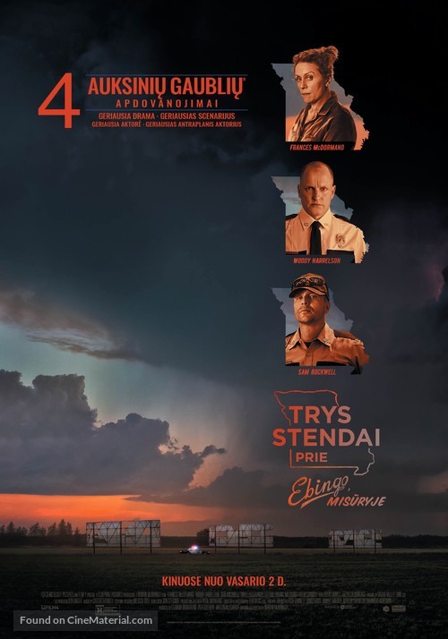 Three Billboards Outside Ebbing, Missouri - Lithuanian Movie Poster