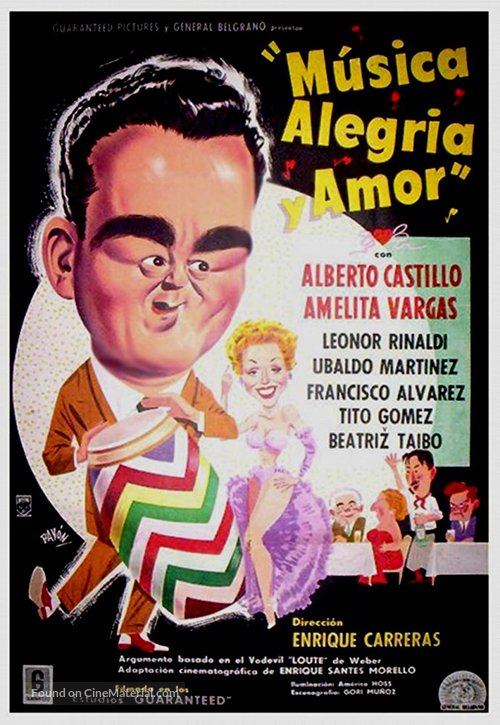 M&uacute;sica, alegr&iacute;a y amor - Argentinian Movie Poster