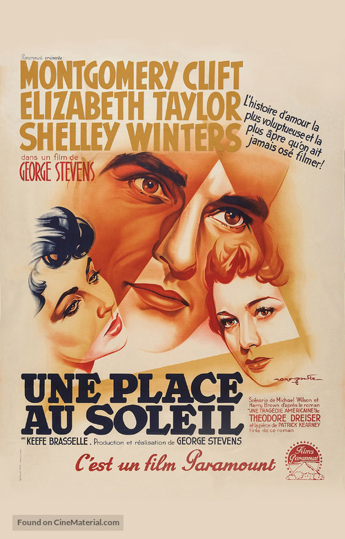 A Place in the Sun - French Movie Poster