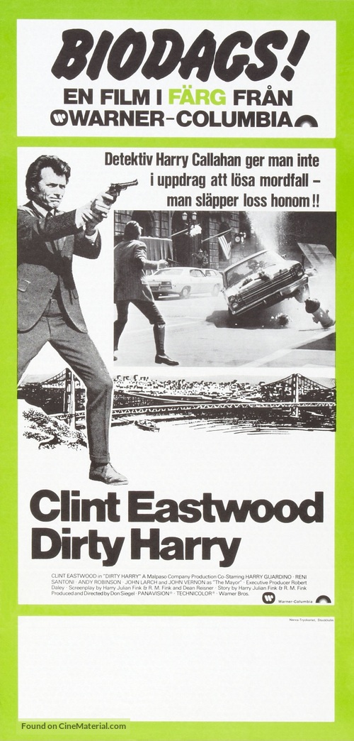 Dirty Harry - Swedish Movie Poster